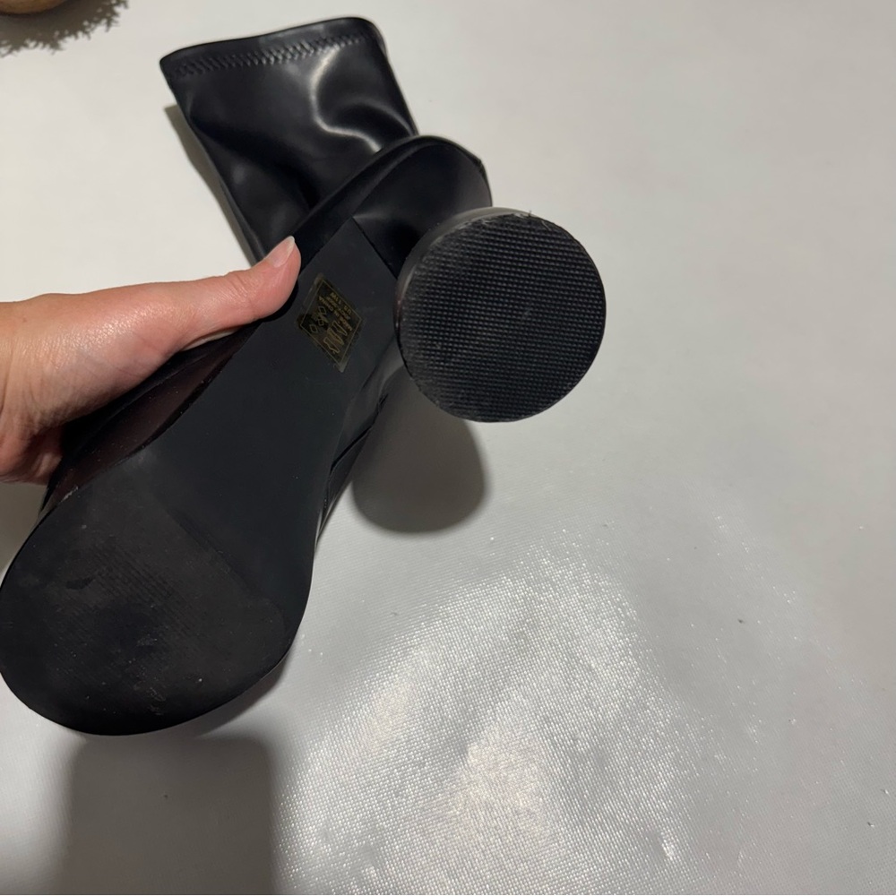 Women's Black Platform Ankle Boots - High Heel Fashion - Picture 5 of 8